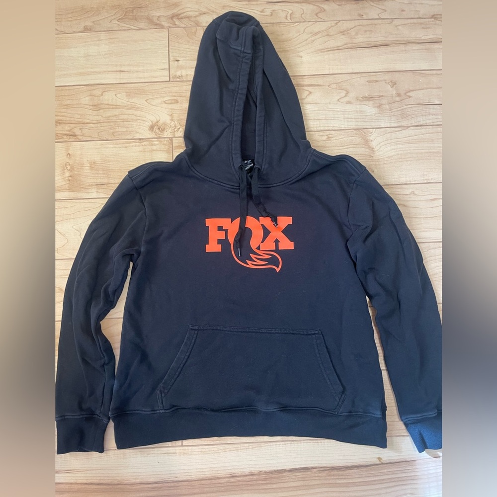 FOX Racing black/orange logo hoodie sweatshirt small
